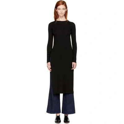 Rosetta Getty Side-slit Midi Tunic T-shirt In Black | ModeSens