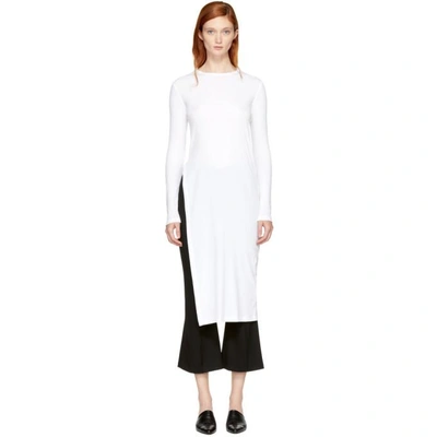 Shop Rosetta Getty White Long Sleeve Split T-shirt