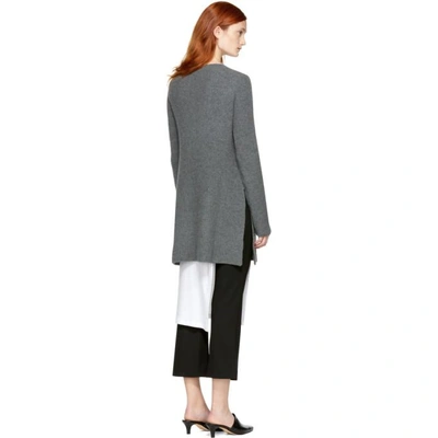 Shop Rosetta Getty Grey Cashmere Slit Front Sweater