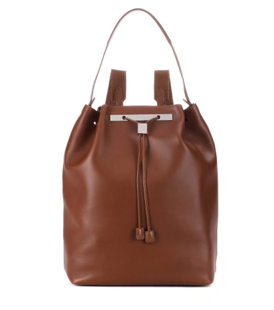 The Row Backpack 11 Leather Backpack In Brown