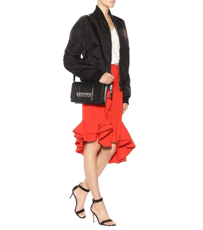 Shop Givenchy Infinity Leather Shoulder Bag In Llack