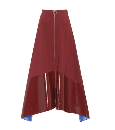 Roksanda Oriana Contrast-hem Midi Skirt In Claret
