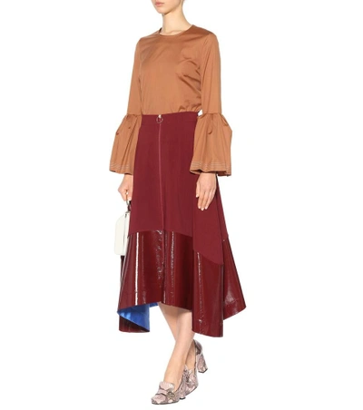 Shop Roksanda Oriana Wool-blend Skirt In Chesteut