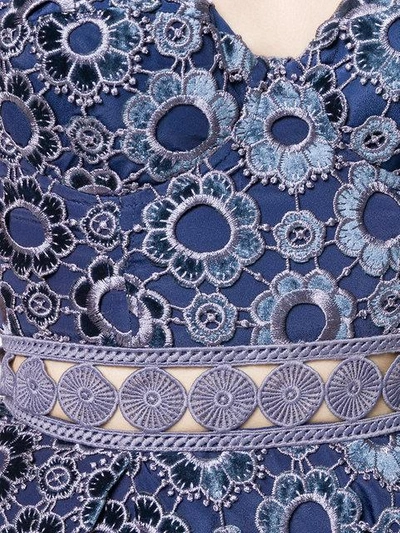 Shop Self-portrait Crochet Midi Dress - Blue