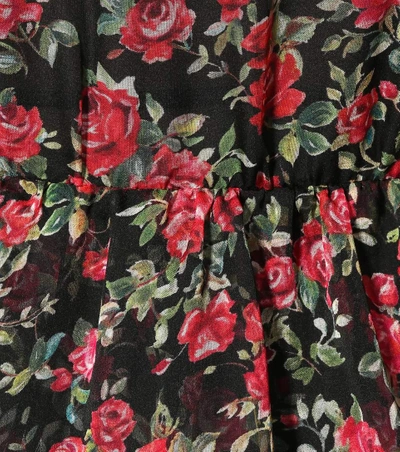 Shop Dolce & Gabbana Floral-printed Silk Dress In Multicoloured