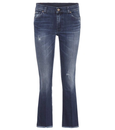 7 For All Mankind Cropped Boot Flared Jeans In Blue