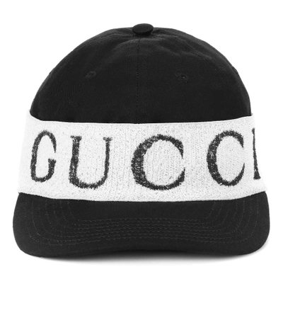 Shop Gucci Cotton Baseball Hat In Black