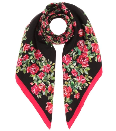 Shop Dolce & Gabbana Patterned Silk Scarf In Stampa Roselliee Fdo