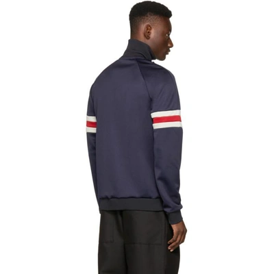 Shop Jw Anderson Navy Jersey Track Jacket In 882 - Midnight Blue