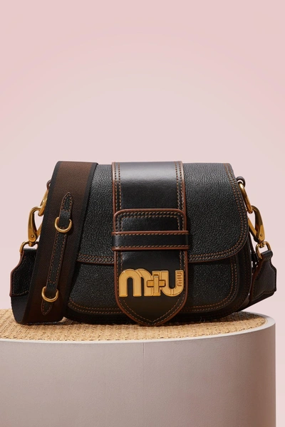 Shop Miu Miu Dahlia Leather Shoulder Bag