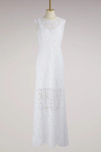Shop Diane Von Furstenberg Fluid Dress In Lace In White/white