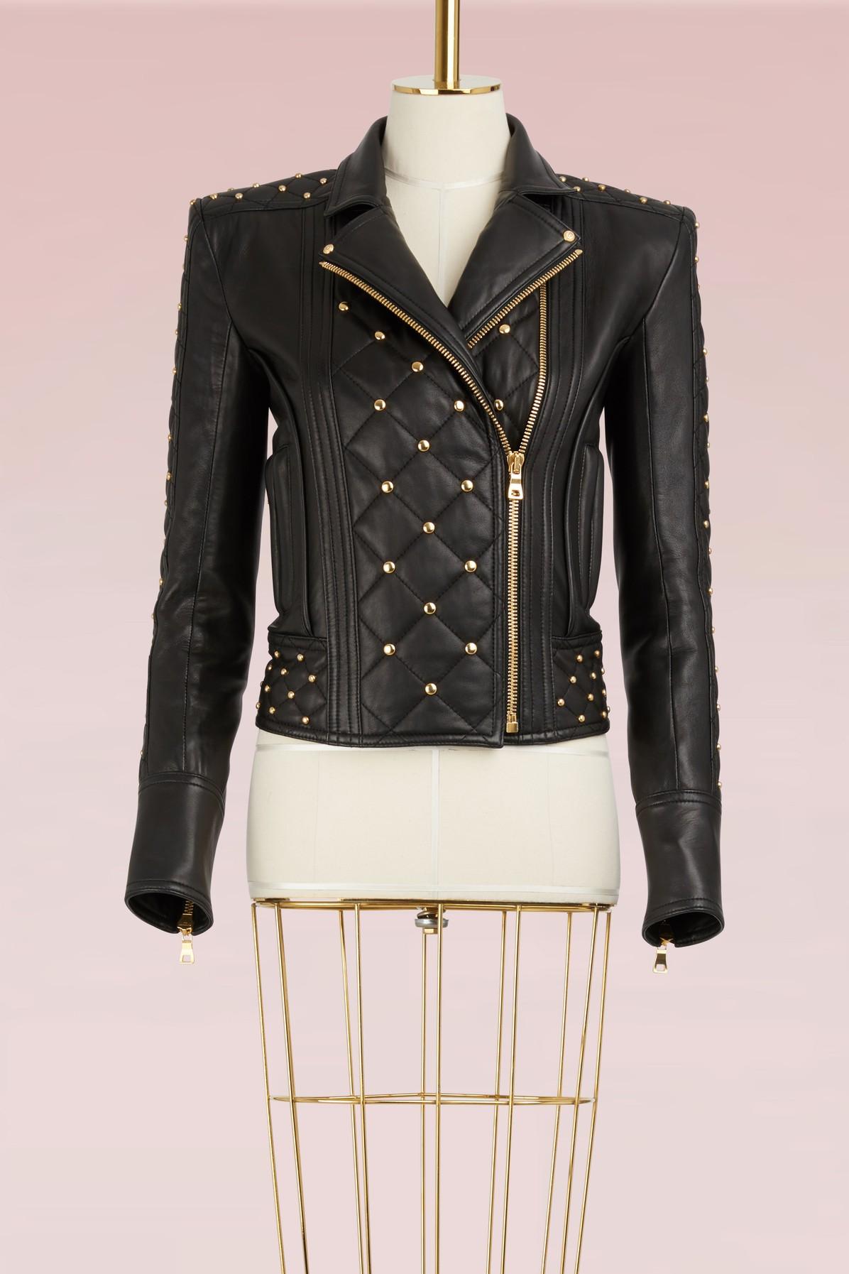 Quilted Leather Jacket With Studded Detail C0100 | ModeSens