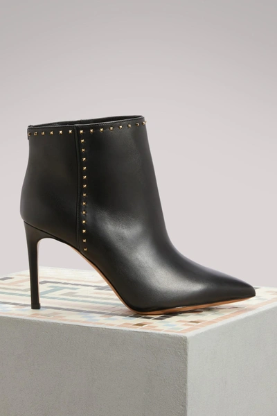 Shop Valentino Gavarani Studded Ankle Boots In Black