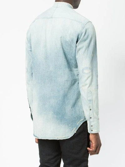 Balmain Bleached Regular-fit Denim Shirt In Blue