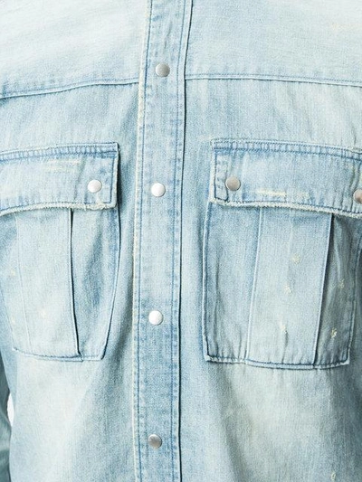 Balmain Bleached Regular-fit Denim Shirt In Blue