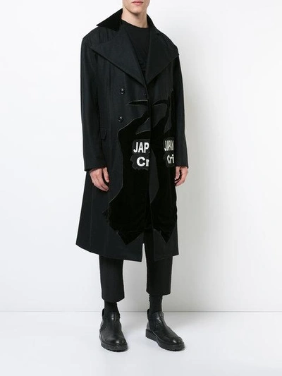 Shop Yohji Yamamoto Fencing Coat - Black