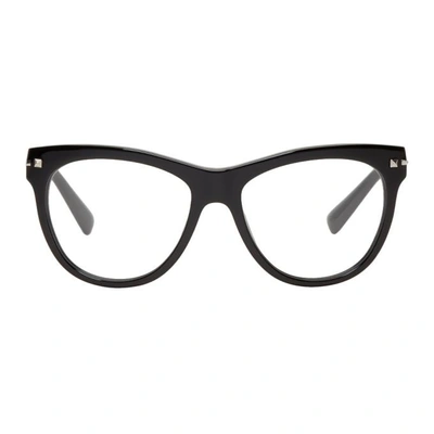 Shop Valentino Black Sartorial Rockstud Glasses