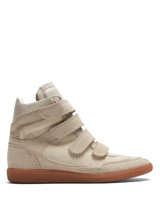 cream wedge trainers