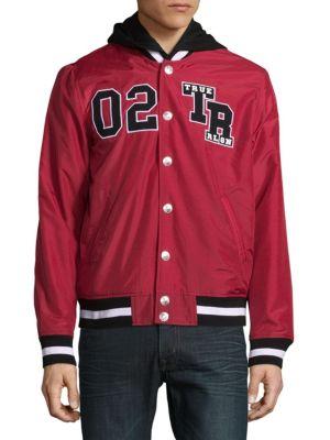 true religion varsity jacket red