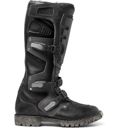 Shop Balenciaga Leather Motorcycle Boots In Black