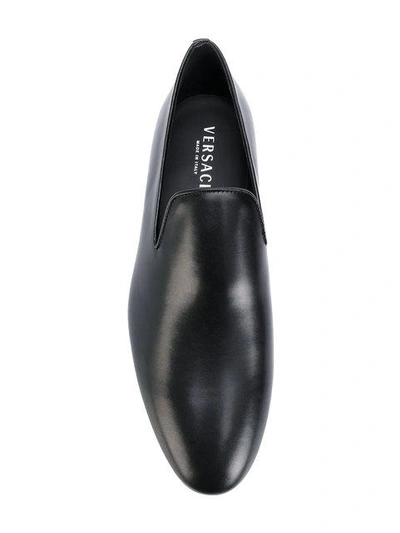 Shop Versace Medusa Stud Roger Loafers In Black