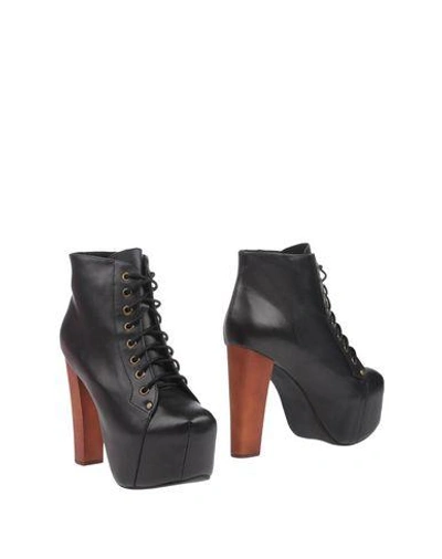 Shop Jeffrey Campbell Woman Ankle Boots Black Size 10 Calfskin