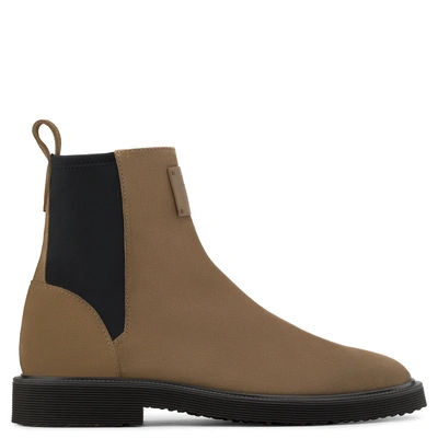 Giuseppe Zanotti - Brown Suede And Leather Boot Claude In Black