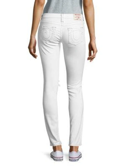 Shop True Religion Skinny-fit Distressed White Denim Jeans
