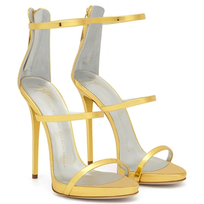 Shop Giuseppe Zanotti Patent Leather 'harmony' Sandal Harmony In Gold