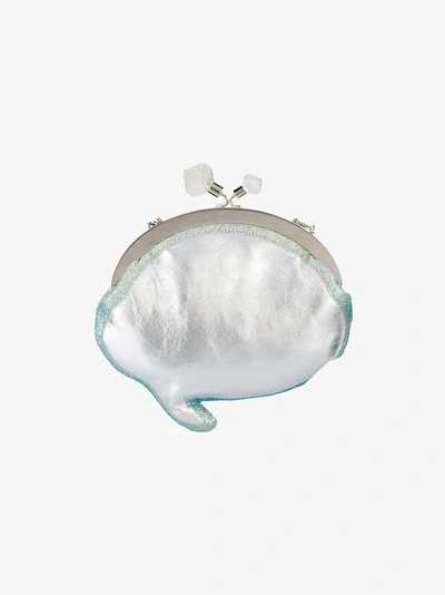 Shop Sophia Webster Ice Queen Speech Bubble Clutch Bag In Silver