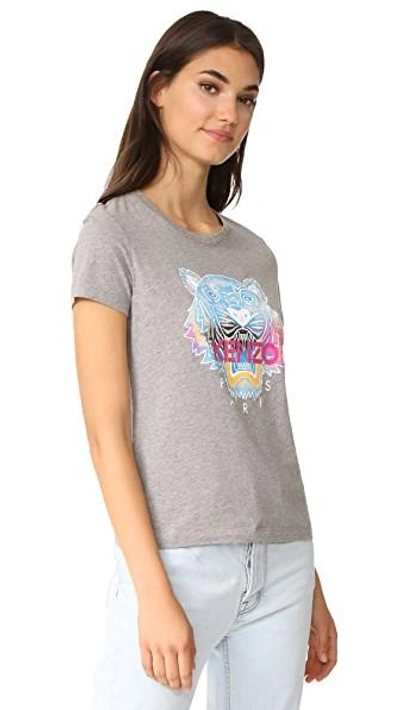 Shop Kenzo Rainbow Tiger T-shirt In Light Grey