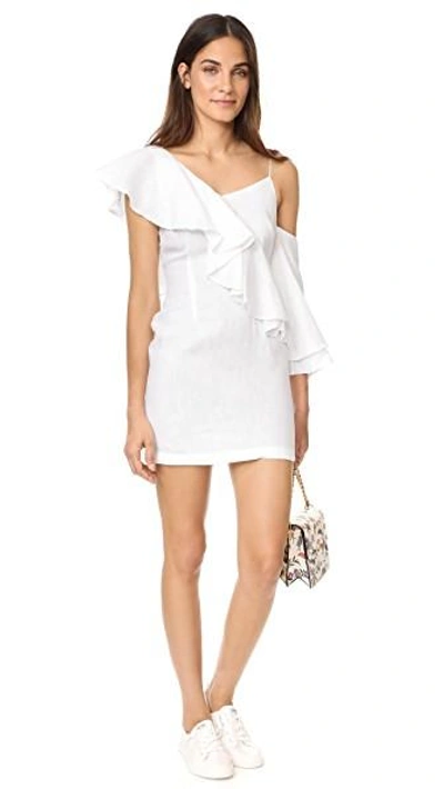 Shop Mlm Label Clyde Dress In White Linen