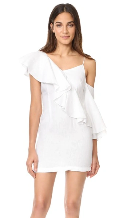 Mlm Label Clyde Dress In White Linen