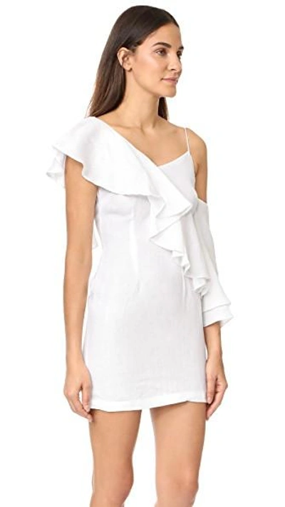 Shop Mlm Label Clyde Dress In White Linen