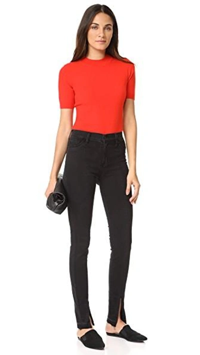 Shop Siwy Richie Skinny Jeans With Slit In Black Mirror