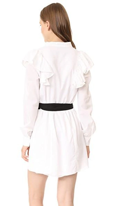 Shop Mlm Label Miller Ruffle Shirtdress In White