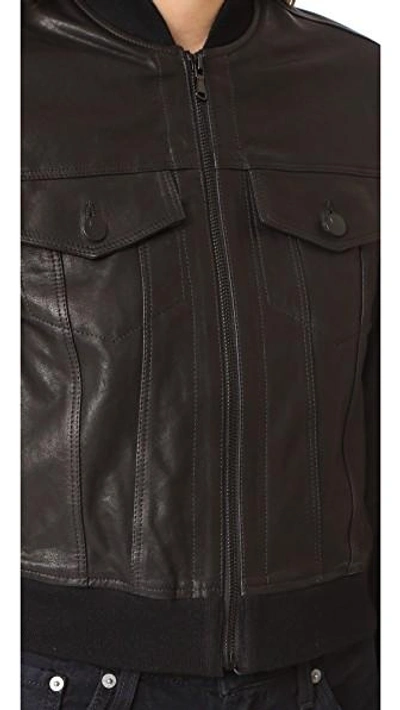 Shop J Brand Harlow Leather Jacket In Black