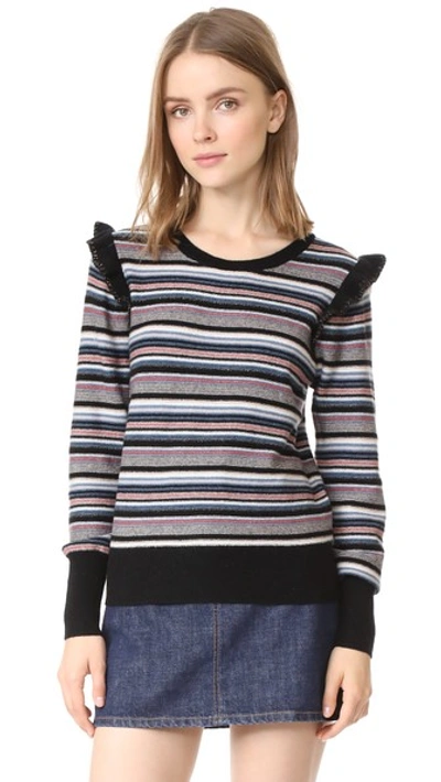 Joie Cais C Stripe Wool & Cashmere Sweater In Multi Stripe