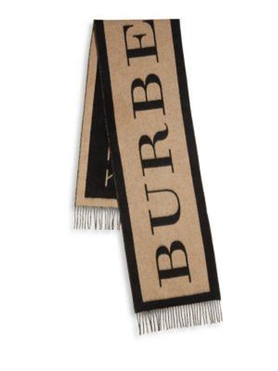 Burberry Signature Cashmere Scarf In Camel