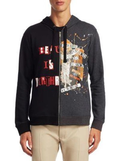Shop Valentino Graphic Sweatshirt In Black