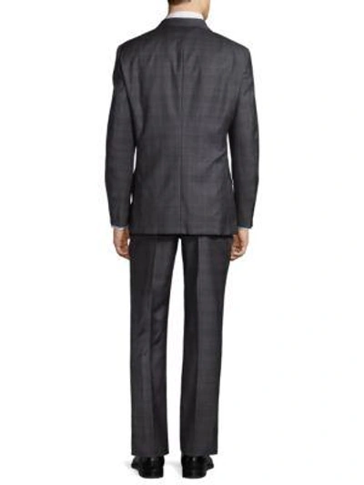 Shop Hickey Freeman Plaid Wool Suit In Dark Grey