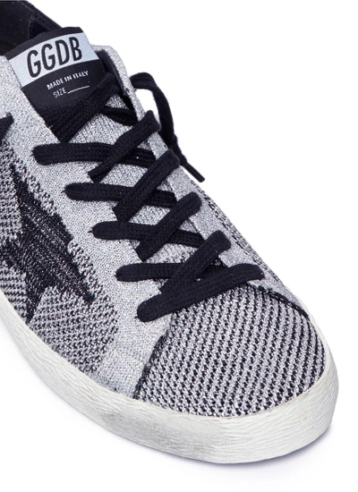 Shop Golden Goose 'superstar' Lurex Knit Sneakers
