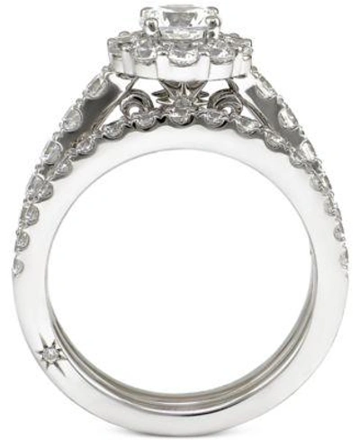 Marchesa Certified Diamond Bridal Set (2 Ct. T.w.) In 18k Gold, White Gold Or Rose Gold, Created For Macy's In White Gold