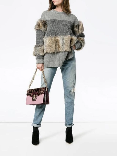Shop Dolce & Gabbana Lucia Leopard Print Shoulder Bag In Pink
