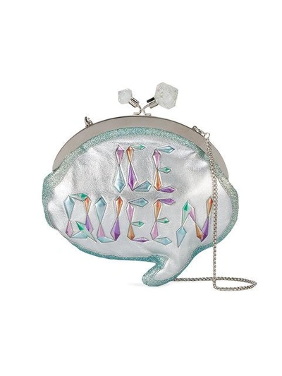 Shop Sophia Webster Ice Queen Speech Bubble Clutch Bag In Metallic