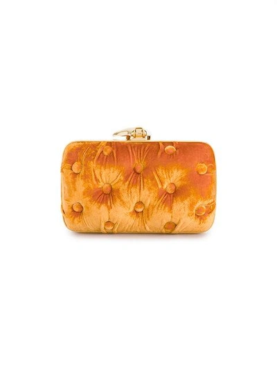 Shop Benedetta Bruzziches Orange Carmen Velvet Clutch Bag With Hand