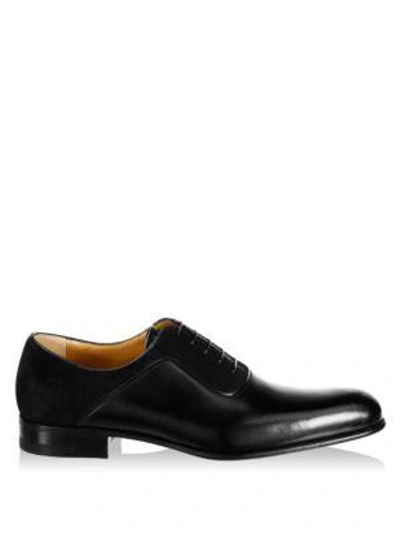 Shop A. Testoni' Almond Toe Oxford In Black