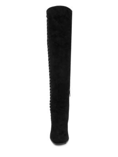 Shop Aquatalia Lucrezia Leather Knee-high Boots In Black