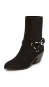 OPENING CEREMONY SHAYENNE SUEDE HARNESS ANKLE BOOTIES