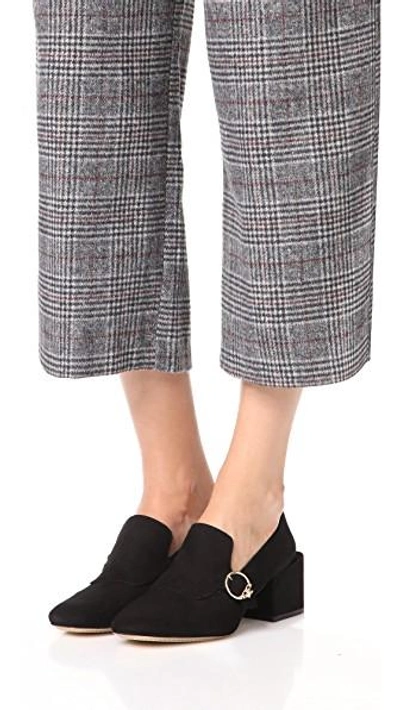 Shop Tory Burch Tess 50mm Loafers In Black